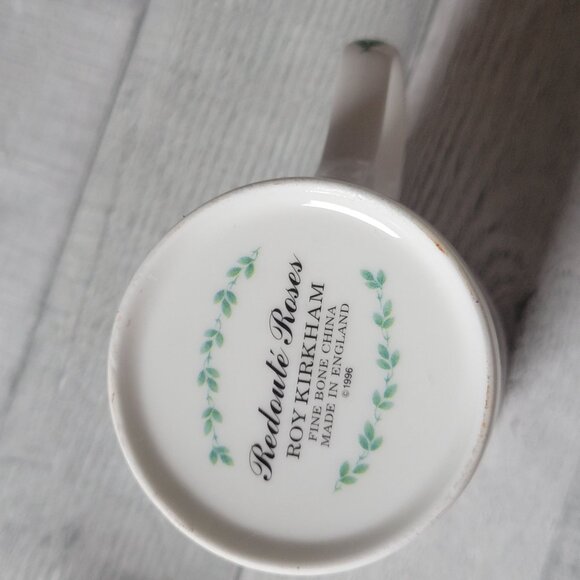 Vintage Roy Kirkham English Bone China Mug Redoute Roses Floral Design - Picture 5 of 6